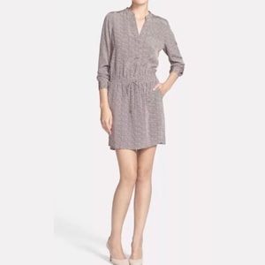 Vince Mocha Color Silk Shirtdress  dress size 8